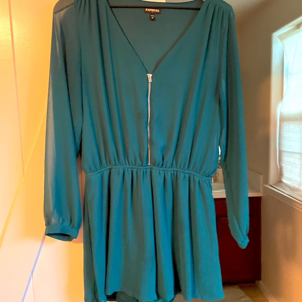 Hunter green romper from Express.